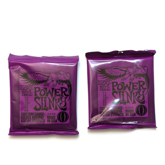 2-Pack Ernie Ball Power Slinky Nickel Wound Electric Guitar Strings 11-48 Gauge - Picture 2 of 3